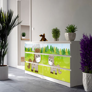 Möbelfolie passend für IKEA Malm Kommode Pferd Schrankfolie - Sunnywall - Individualität trifft Design