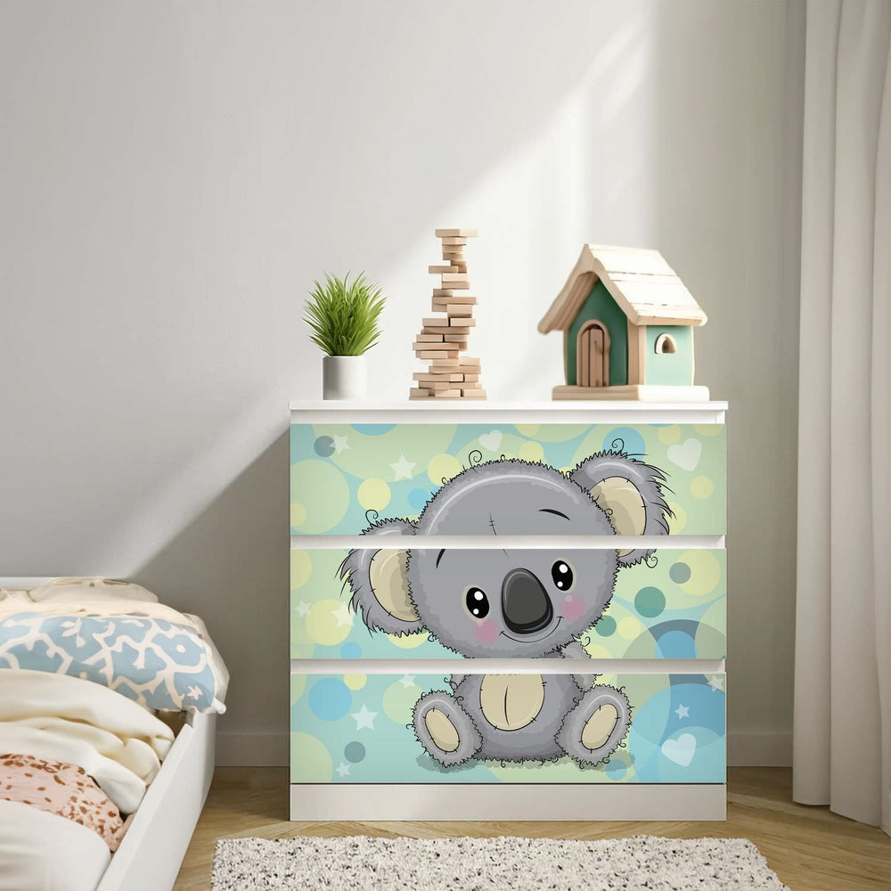 Möbelfolie passend für IKEA Malm Kommode Koala Schrankfolie