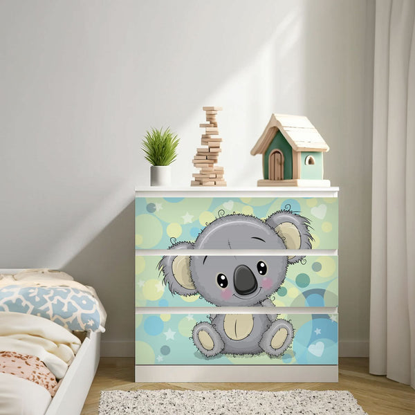 Möbelfolie passend für IKEA Malm Kommode Koala Schrankfolie - Sunnywall - Individualität trifft Design