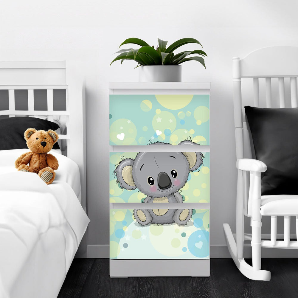 Möbelfolie passend für IKEA Malm Kommode Koala Schrankfolie