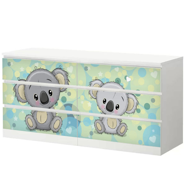 Möbelfolie passend für IKEA Malm Kommode Koala Schrankfolie - Sunnywall - Individualität trifft Design