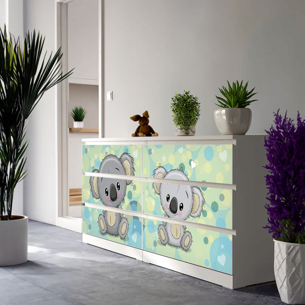 Möbelfolie passend für IKEA Malm Kommode Koala Schrankfolie - Sunnywall - Individualität trifft Design