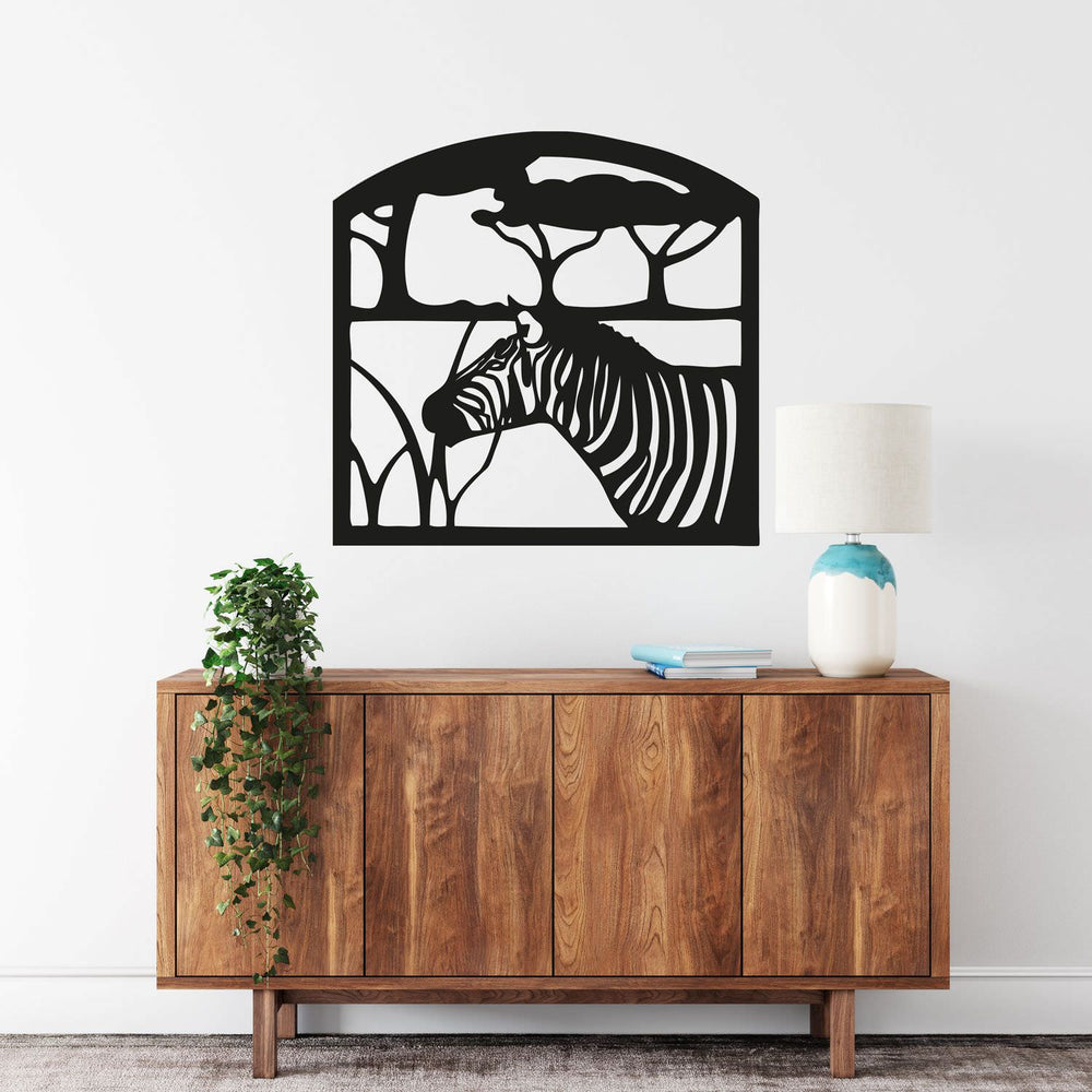 Wandtattoo Zebra - Landschaft Savanne Serengeti | afrikanisches Flair fürs Wohnzimmer - Sunnywall - Individualität trifft Design