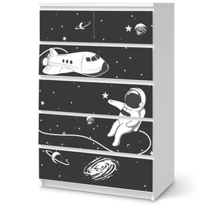 Möbelfolie passend für IKEA Malm Kommode Astronaut mit Raumschiff Schrankfolie - Sunnywall - Individualität trifft Design