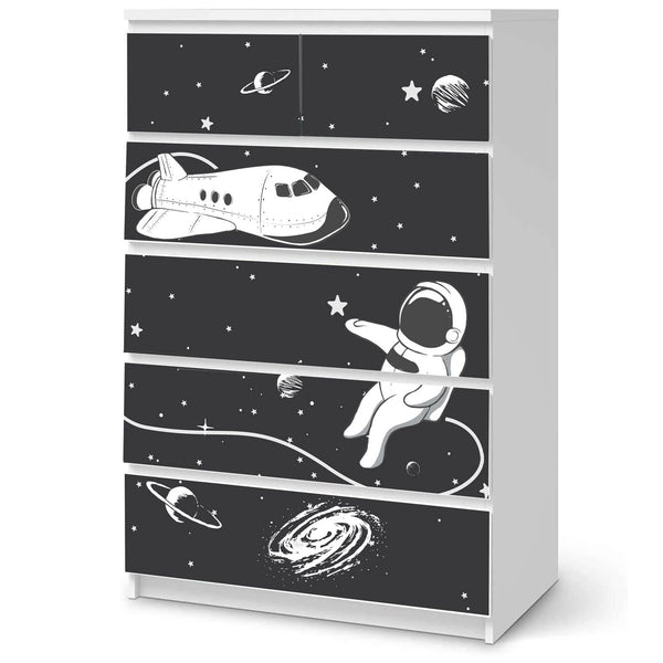 Möbelfolie passend für IKEA Malm Kommode Astronaut mit Raumschiff Schrankfolie - Sunnywall - Individualität trifft Design