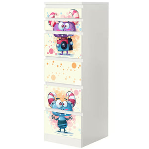 Möbelfolie passend für IKEA Malm Kommode Monster Schrankfolie - Sunnywall - Individualität trifft Design