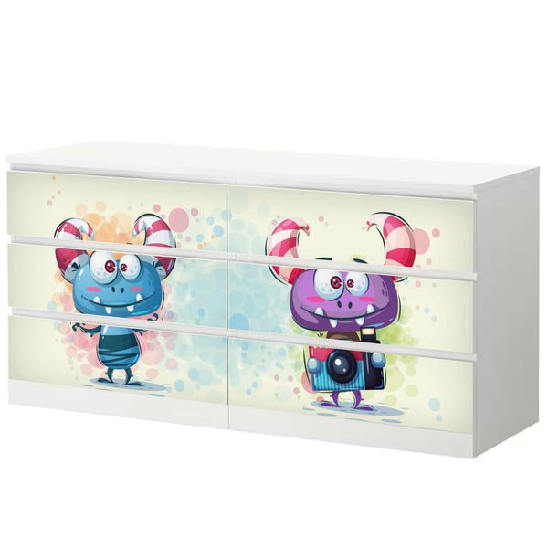 Möbelfolie passend für IKEA Malm Kommode Monster Schrankfolie - Sunnywall - Individualität trifft Design