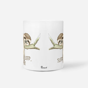 Tasse Faultier Sleep Eat Repeat – Entspannung pur - Sunnywall - Individualität trifft Design