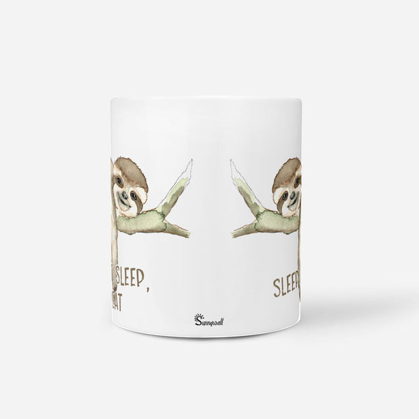 Tasse Faultier Sleep Eat Repeat – Entspannung pur - Sunnywall - Individualität trifft Design