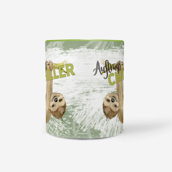 Tasse Auftrags Chiller – Lustige Faultier-Tasse - Sunnywall - Individualität trifft Design