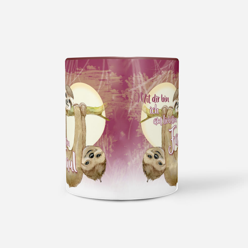 Tasse Faultier – Mit dir bin ich am liebsten faul - Sunnywall - Individualität trifft Design