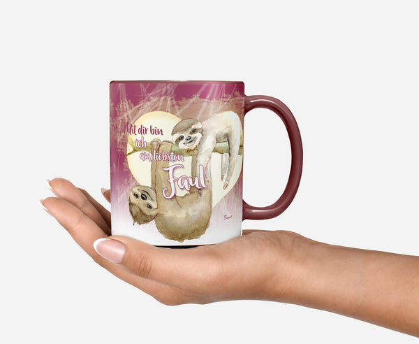 Tasse Faultier – Mit dir bin ich am liebsten faul - Sunnywall - Individualität trifft Design