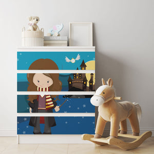 Möbelfolie passend für IKEA Malm Kommode Zauberin Schrankfolie - Sunnywall - Individualität trifft Design