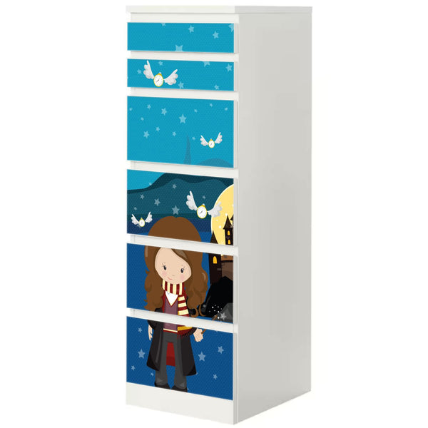 Möbelfolie passend für IKEA Malm Kommode Zauberin Schrankfolie - Sunnywall - Individualität trifft Design