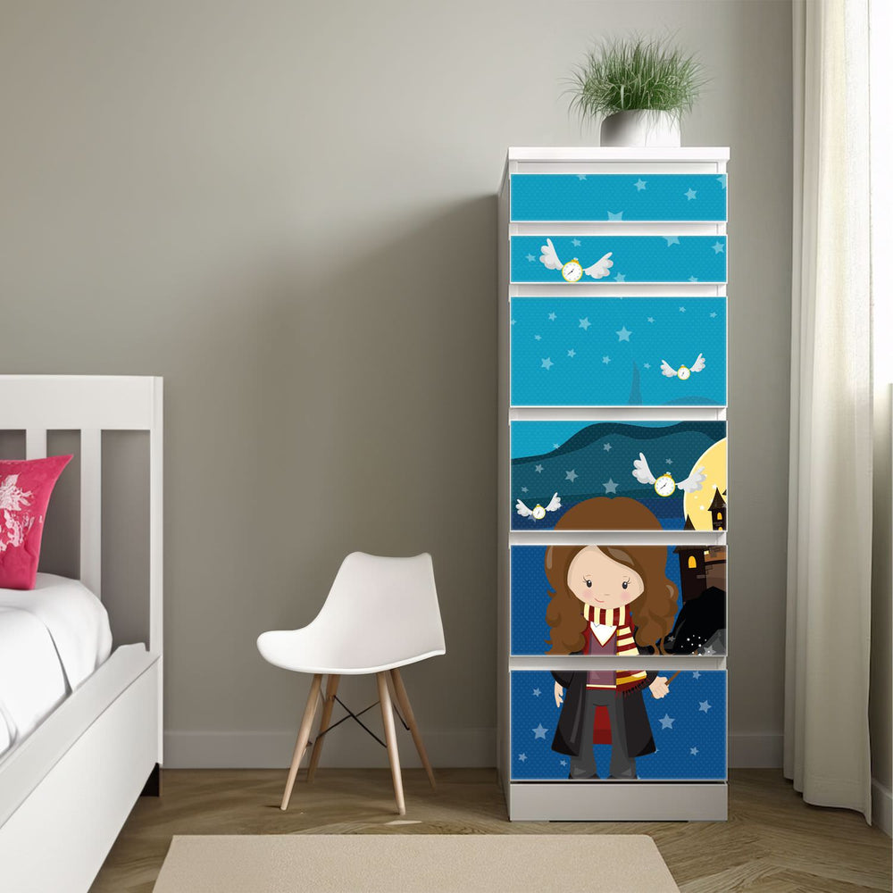 Möbelfolie passend für IKEA Malm Kommode Zauberin Schrankfolie