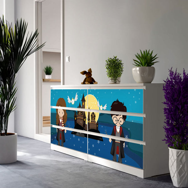 Möbelfolie passend für IKEA Malm Kommode Zauberin Schrankfolie - Sunnywall - Individualität trifft Design