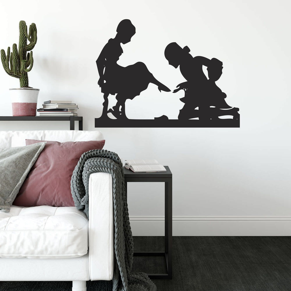 Wandtattoo – Märchen Scherenschnitt Optik – Aschenputtel | Zauberhaftes Fairy Wandmotiv fürs Kinderzimmer - Sunnywall - Individualität trifft Design