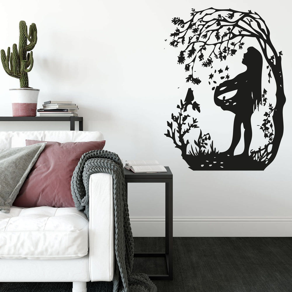 Wandtattoo – Märchen Scherenschnitt Optik – Goldmarie & Frau Holle | Zauberhaftes Fairy Wandmotiv fürs Kinderzimmer - Sunnywall - Individualität trifft Design