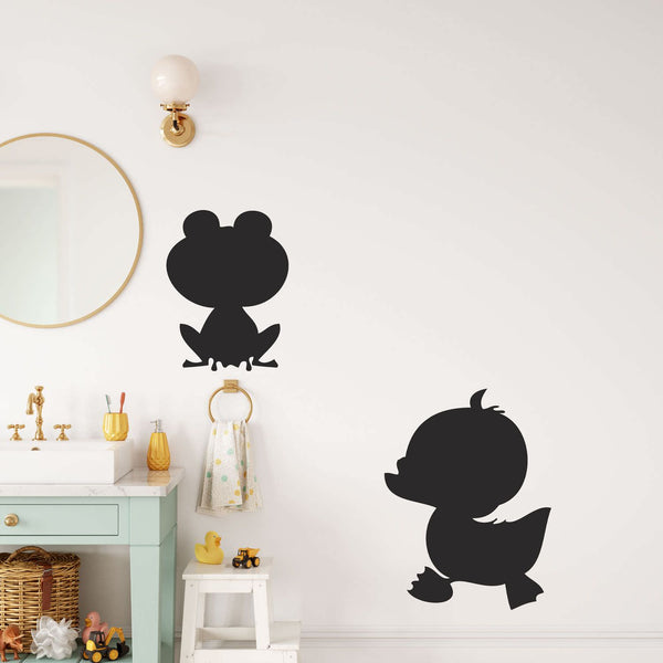 Wandtattoo Set – Niedliche kleine Ente & Frosch Silhouette | Verspielte Tiermotive für Kinderzimmer & mehr - Sunnywall - Individualität trifft Design