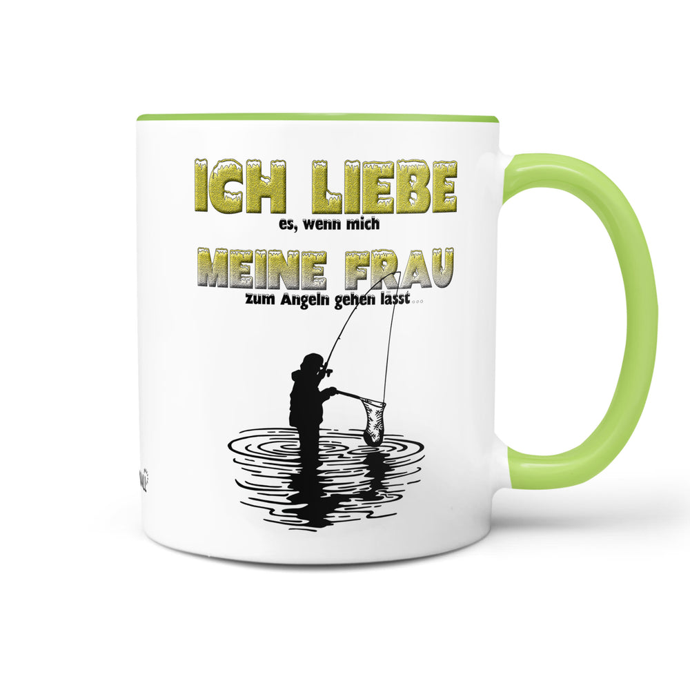 Spruch Tasse Angler Tasse Kaffeetasse - Ich liebe meine Frau - Sunnywall - Individualität trifft Design