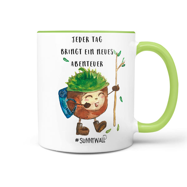 Kaffeetasse Tasse Kastanie Jeder Tag bringt ein neues Abenteuer - Sunnywall - Individualität trifft Design