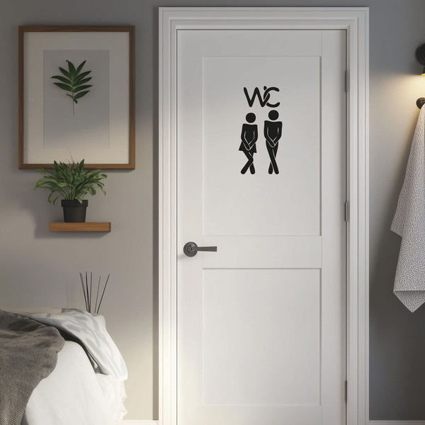 WC Türaufkleber – Mann & Frau Symbol | Stilvoller Aufkleber für Toilette & Badezimmer - Sunnywall - Individualität trifft Design