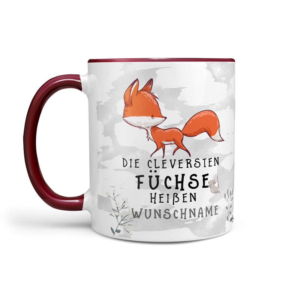 Tasse - Die cleversten Füchse heißen - Wunschname Kaffeetasse - Sunnywall - Individualität trifft Design