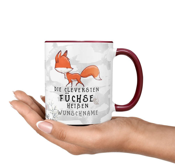Tasse - Die cleversten Füchse heißen - Wunschname Kaffeetasse - Sunnywall - Individualität trifft Design