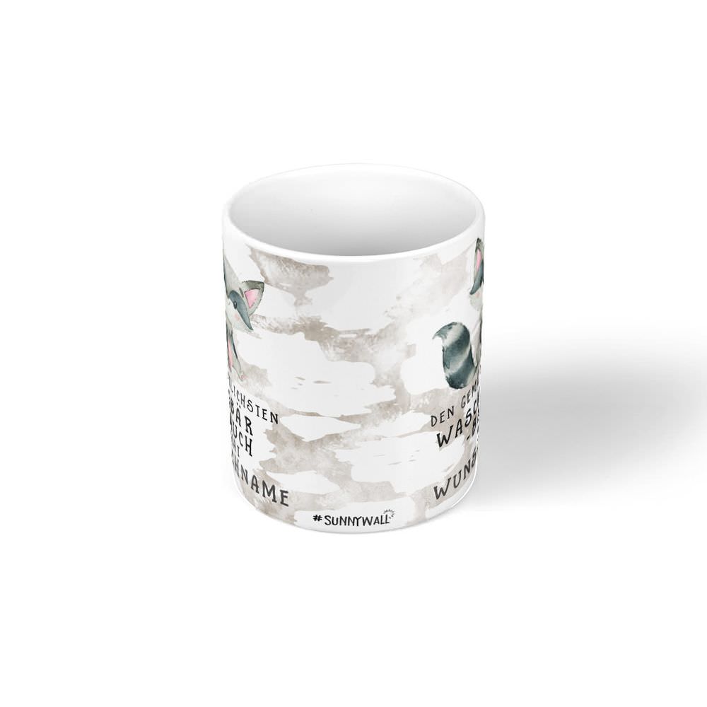 Tasse - Den gemütlichsten Waschbär-Bauch hat - Wunschname Kaffeetasse - Sunnywall - Individualität trifft Design