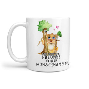 Tasse - Die besten Freunde heißen - Wunschname Kaffeetasse - Eule - Sunnywall - Individualität trifft Design