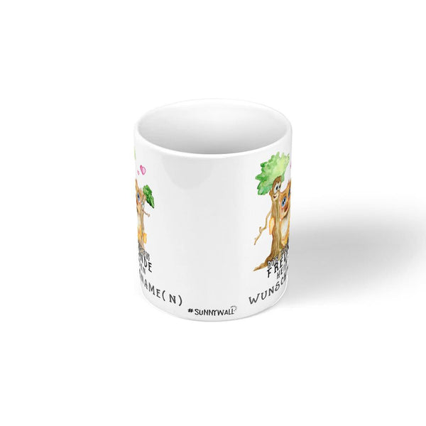 Tasse - Die besten Freunde heißen - Wunschname Kaffeetasse - Eule - Sunnywall - Individualität trifft Design