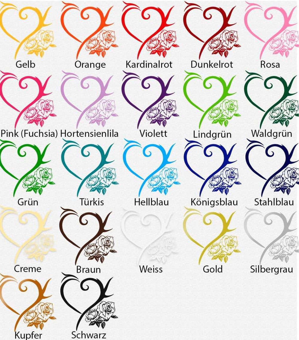 Wandtattoo – Herz mit Rosen | Love & Liebe als romantische Wanddekoration - Sunnywall - Individualität trifft Design
