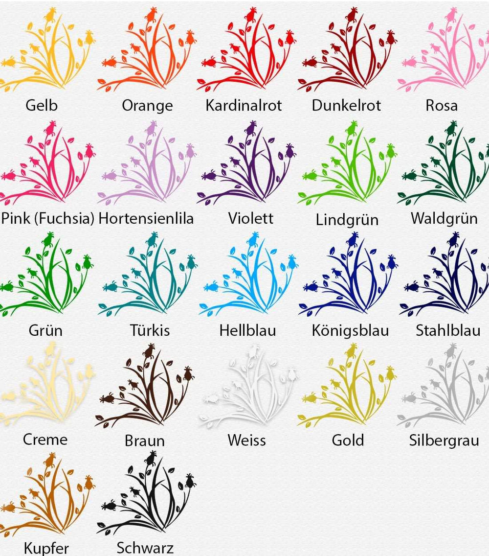 Wandtattoo – Rosenknospen zwischen Gräsern | Romantische Blumen-Deko für Wände - Sunnywall - Individualität trifft Design