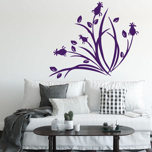 Wandtattoo – Rosenknospen zwischen Gräsern | Romantische Blumen-Deko für Wände - Sunnywall - Individualität trifft Design