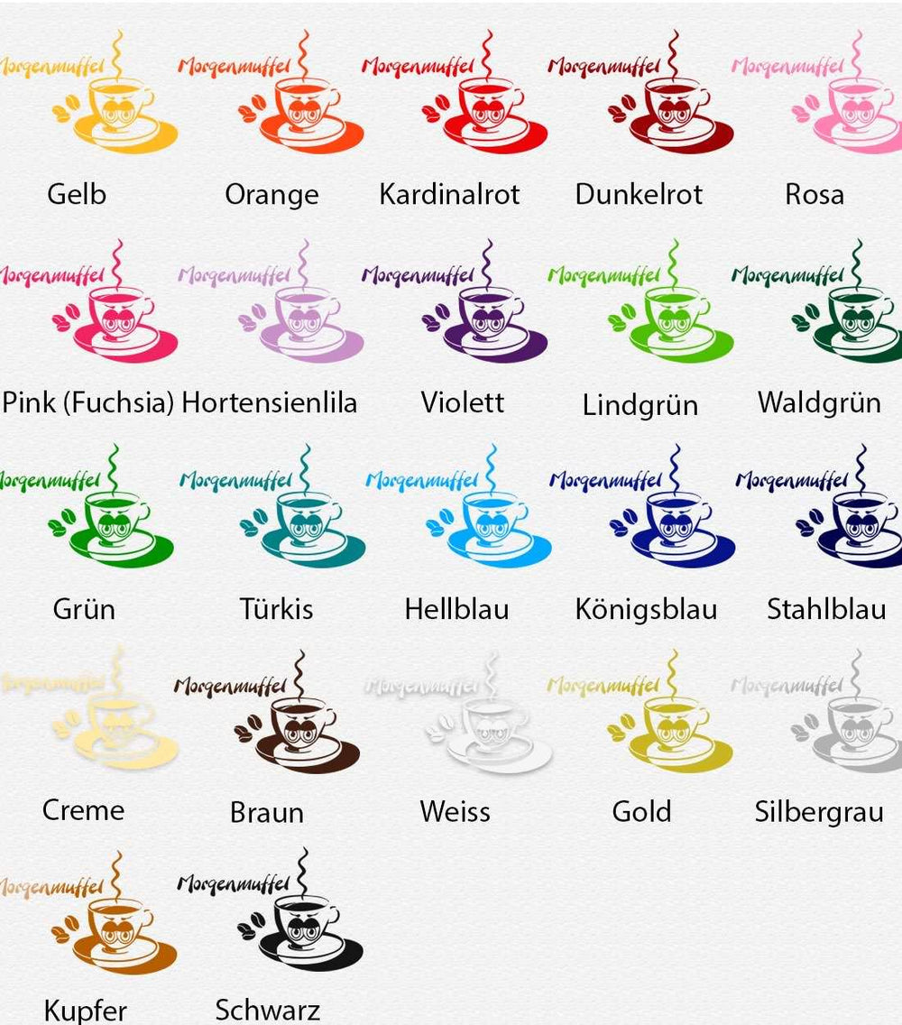 Wandtattoo Kaffeetasse Ted mit Schriftzug - Morgenmuffel | Lustiger Wandaufkleber für Küche & Essbereich - Sunnywall - Individualität trifft Design