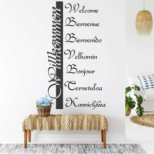 Wandaufkleber Willkommen – Mehrsprachiger Welcome-Schriftzug für ein einladendes Zuhause - Sunnywall - Individualität trifft Design