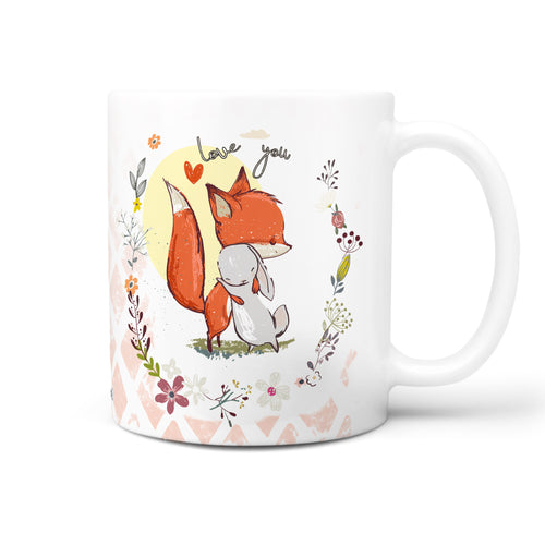 Spruch Tasse Kaffeetasse Fuchs & Hase in love | Süße Liebeserklärung - Sunnywall - Individualität trifft Design