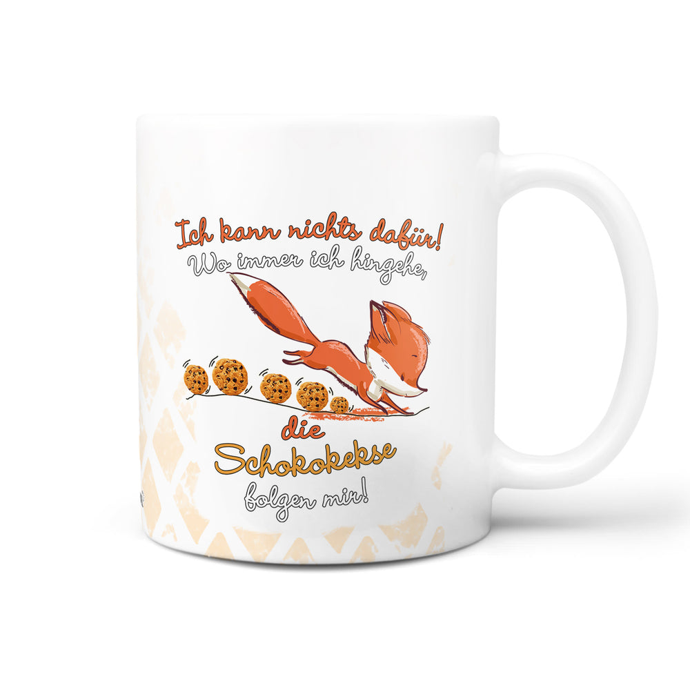Spruch Tasse Kaffeetasse Fuchs - die Schokokekse folgen mir - Sunnywall - Individualität trifft Design