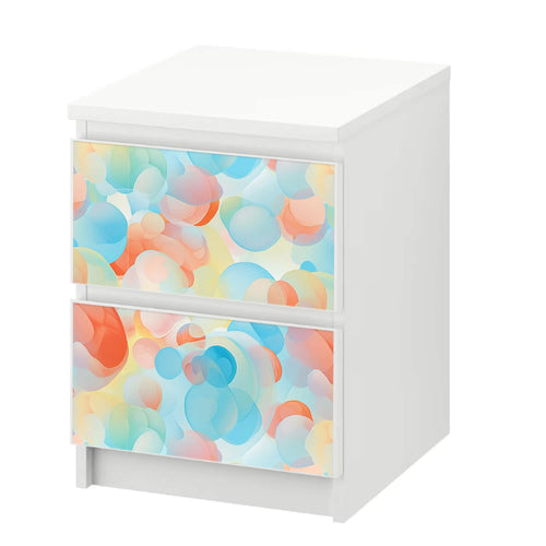 Möbelfolie passend für IKEA Malm Kommode Pastell Kreise Schrankfolie - Sunnywall - Individualität trifft Design