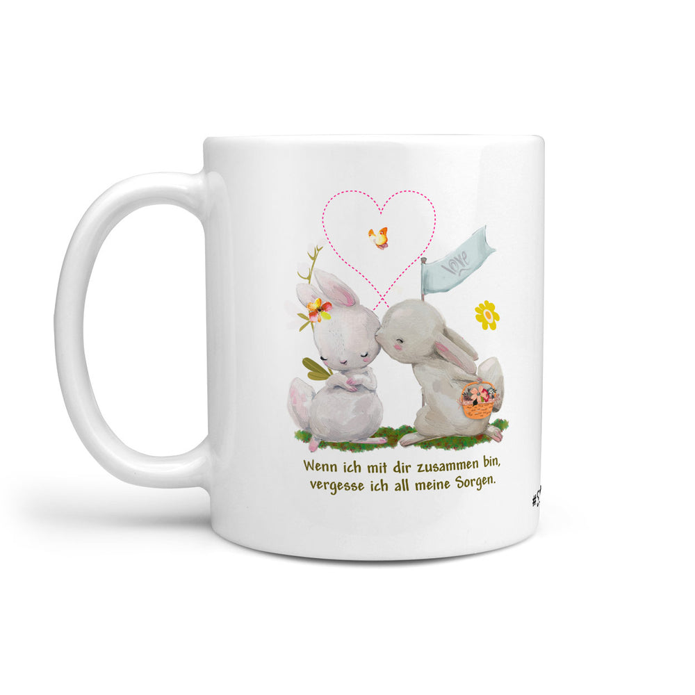Tasse Kaffeetasse Verliebte Hasen Liebevolle Geschenkidee - Sunnywall - Individualität trifft Design