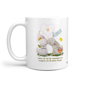 Tasse Kaffeetasse Verliebte Hasen Liebevolle Geschenkidee - Sunnywall - Individualität trifft Design