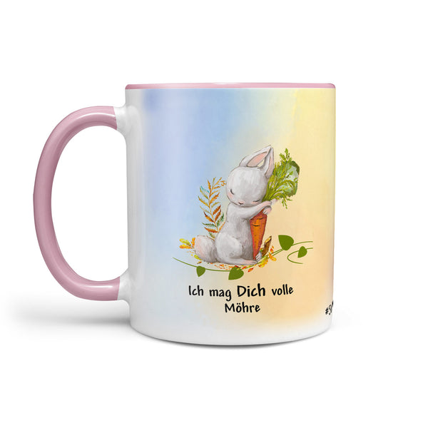Tasse Kaffeetasse Ich mag dich volle Möhre - Süße Hasen-Tasse - Sunnywall - Individualität trifft Design