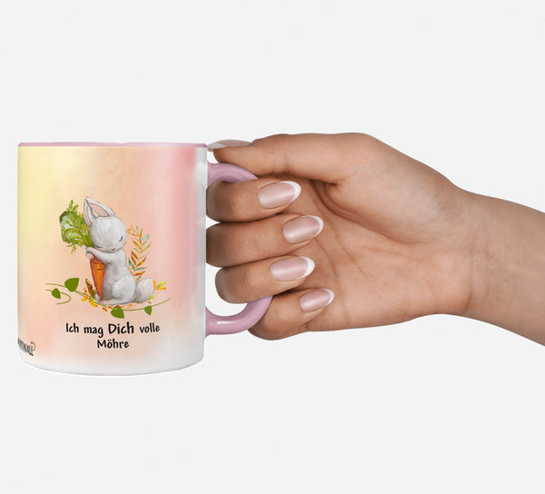 Tasse Kaffeetasse Ich mag dich volle Möhre - Süße Hasen-Tasse - Sunnywall - Individualität trifft Design