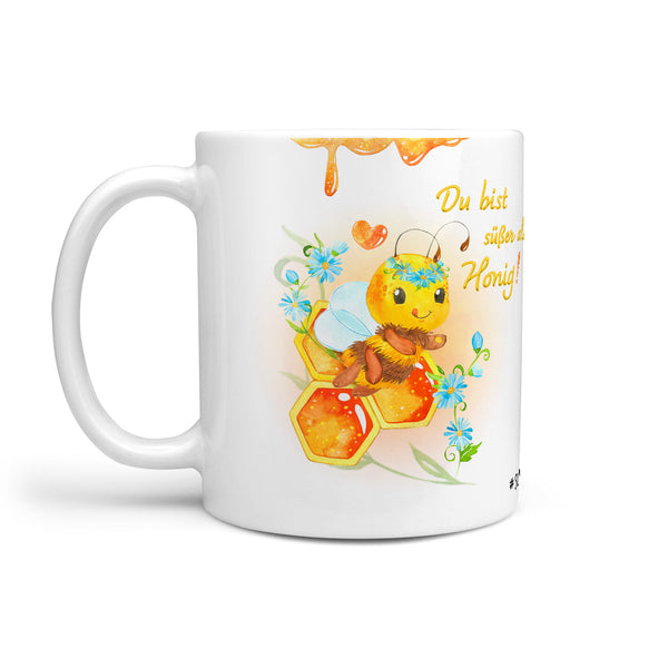 Tasse Kaffeetasse Du bist süßer als Honig – Niedliche Bienen-Tasse - Sunnywall - Individualität trifft Design
