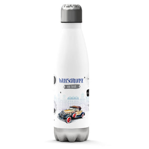 Thermosflasche 500 ml – Wunschname "On Tour" mit Oldtimer - Sunnywall - Individualität trifft Design