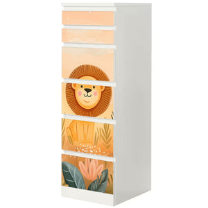 Möbelfolie passend für IKEA Malm Kommode Löwe Schrankfolie - Sunnywall - Individualität trifft Design