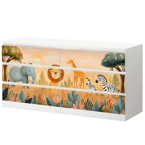 Möbelfolie passend für IKEA Malm Kommode Löwe Schrankfolie - Sunnywall - Individualität trifft Design