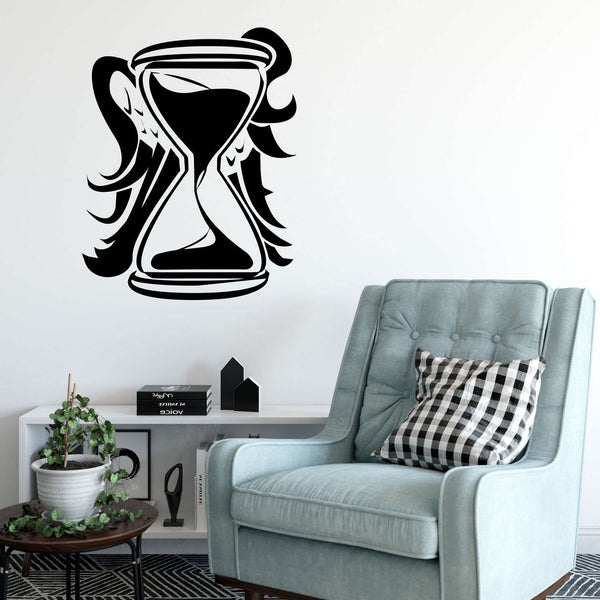 Wandtattoo Sanduhr mit Flügeln – Zeitloses Design mit Hourglass-Motiv für stilvolle Wanddekoration - Sunnywall - Individualität trifft Design