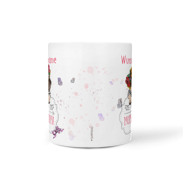 Tasse Wunschname Mops Mama Kaffeebecher - Sunnywall - Individualität trifft Design