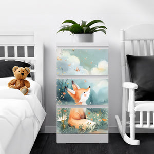 Möbelfolie passend für IKEA Malm Kommode Fuchs auf Wiese Schrankfolie - Sunnywall - Individualität trifft Design